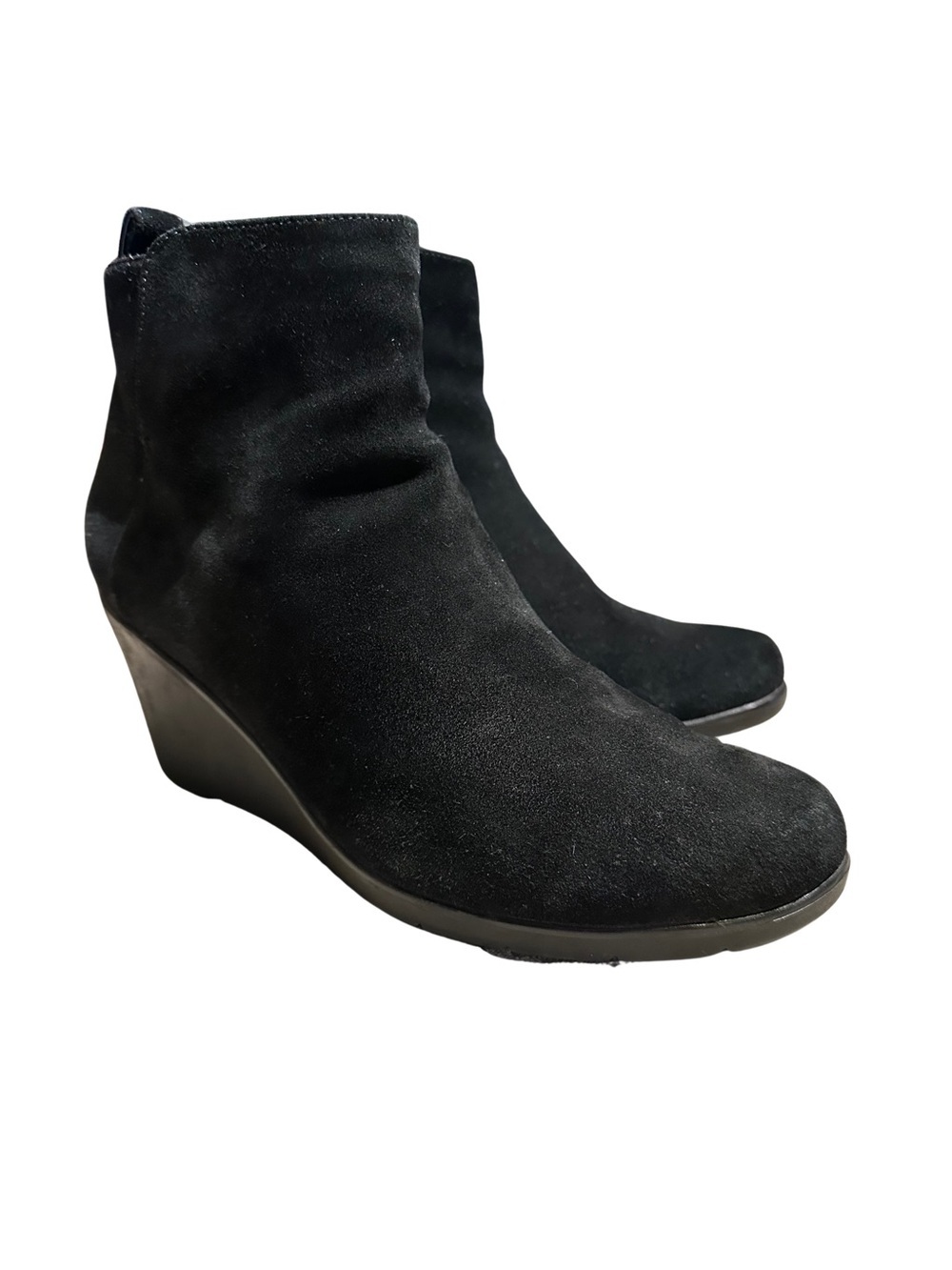 Blondo VOR Black Suede Waterproof Wedge Ankle Boots Womens 8